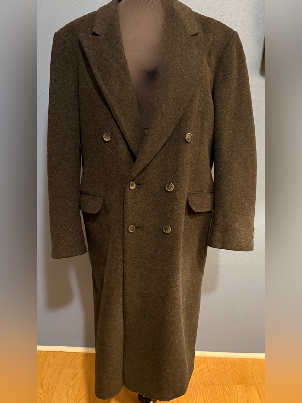 Vintage 70s Guy Laroche Couture 42 Cashmere Wool Overcoat Made in France